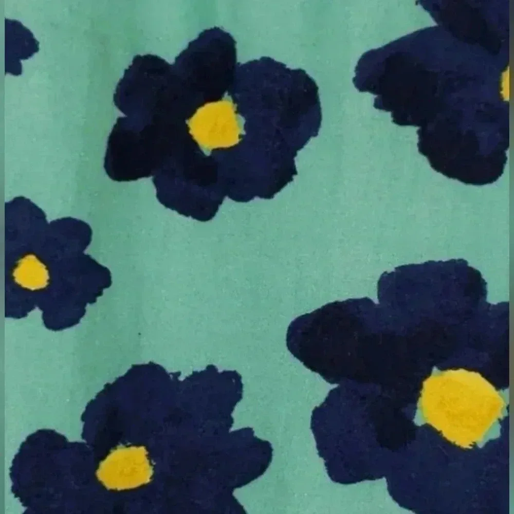 Agnes & Dora Navy Blue Aqua Floral Leggings Buttery Soft Quality Size S/M